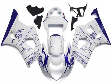 Weiß Corona Benutzerdefinierter Stil 03-04 Suzuki GSXR 1000 Verkleidung