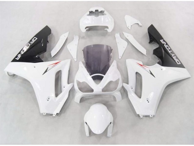 Weiß Mit Schwarzen Unterteilen 06-08 Triumph Daytona 675 Verkleidung Weiß Mit Schwarzen Unterteilen 06-08 Triumph Daytona 675 Verkleidung