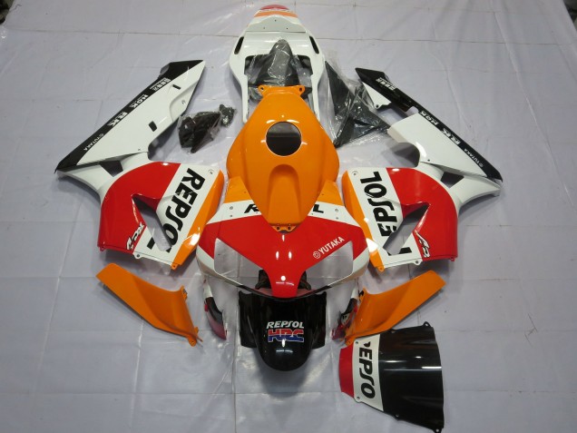 Weiß Orange Repsol 03-04 Honda CBR600RR Verkleidung Weiß Orange Repsol 03-04 Honda CBR600RR Verkleidung