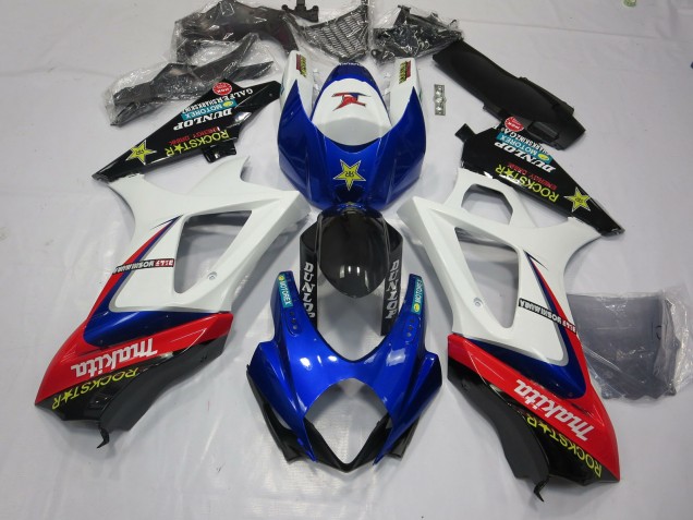 Weiß Rockstar 07-08 Suzuki GSXR 1000 Verkleidung Weiß Rockstar 07-08 Suzuki GSXR 1000 Verkleidung