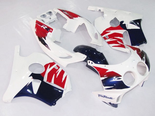 Weiß Rot & Blau 90-98 Honda CBR250RR Verkleidung Weiß Rot & Blau 90-98 Honda CBR250RR Verkleidung