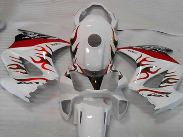 Weiß Rot Flamme 02-12 Honda VFR800 Verkleidung Weiß Rot Flamme 02-12 Honda VFR800 Verkleidung