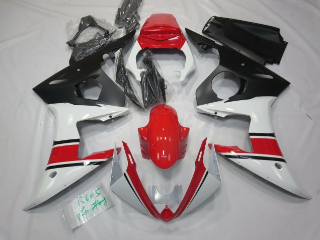 Weiß Rot & Schwarz 05 Yamaha R6 Verkleidung Weiß Rot & Schwarz 05 Yamaha R6 Verkleidung