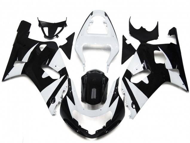 Weiß & Schwarz Stil OEM 01-03 Suzuki GSXR 600-750 Verkleidung Weiß & Schwarz Stil OEM 01-03 Suzuki GSXR 600-750 Verkleidung