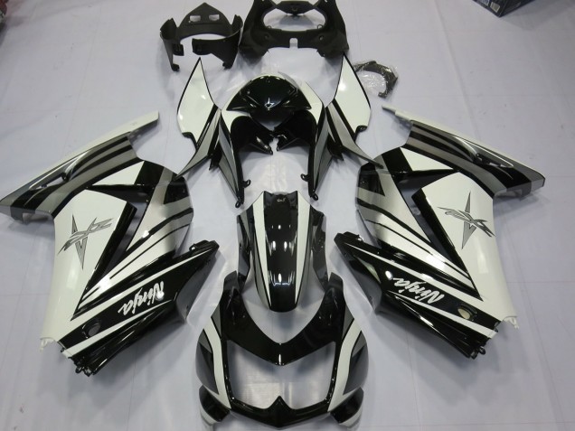 Weiß-Silberner Stern 08-12 Kawasaki Ninja 250 Verkleidung