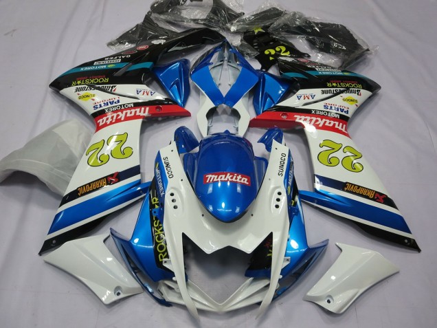 22 Weiß & Blau 07-08 Suzuki GSXR 1000 Verkleidung 22 Weiß & Blau 07-08 Suzuki GSXR 1000 Verkleidung