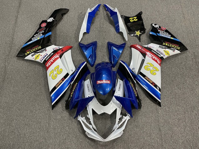 22 Rockstar Weiß & Blau 11-24 Suzuki GSXR 600-750 Verkleidung 22 Rockstar Weiß & Blau 11-24 Suzuki GSXR 600-750 Verkleidung