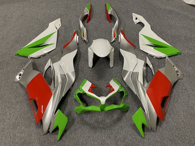 Benutzerdefiniert Rot / Grün & Silber 19-23 Kawasaki ZX6R Verkleidung Benutzerdefiniert Rot / Grün & Silber 19-23 Kawasaki ZX6R Verkleidung