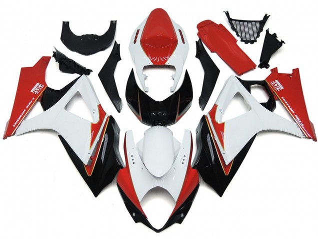 Benutzerdefiniert Rot & Weiß Mit Schwarz 07-08 Suzuki GSXR 1000 Verkleidung Benutzerdefiniert Rot & Weiß Mit Schwarz 07-08 Suzuki GSXR 1000 Verkleidung