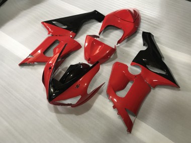 Benutzerdefiniert Rot & Schwarz 05-06 Kawasaki ZX6R Verkleidung