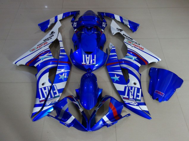 Blau Glänzend Fiat 08-16 Yamaha R6 Verkleidung Blau Glänzend Fiat 08-16 Yamaha R6 Verkleidung
