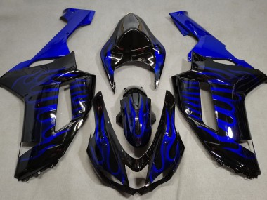 Blaue Flamme 07-08 Kawasaki ZX6R Verkleidung