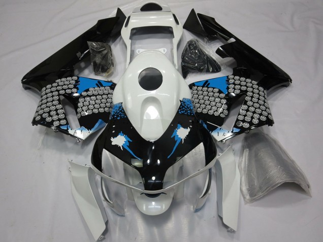 Blaue Weiße & Schwarze Spritzer 03-04 Honda CBR600RR Verkleidung Blaue Weiße & Schwarze Spritzer 03-04 Honda CBR600RR Verkleidung