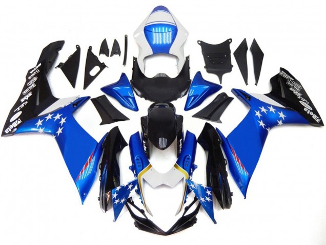 Blauer Stil Mit Roten Sternen 11-24 Suzuki GSXR 600-750 Verkleidung Blauer Stil Mit Roten Sternen 11-24 Suzuki GSXR 600-750 Verkleidung