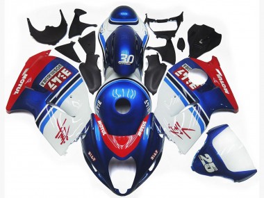 Blaues & Weißes Custom-Logo Motul 97-07 Suzuki GSXR 1300 Verkleidung