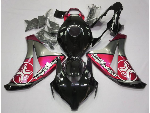 Candy Red Auf Schwarz Custom 08-11 Honda CBR1000RR Verkleidung Candy Red Auf Schwarz Custom 08-11 Honda CBR1000RR Verkleidung