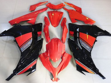 Candy Red & Schwarz 13-18 Kawasaki Ninja 300 Verkleidung