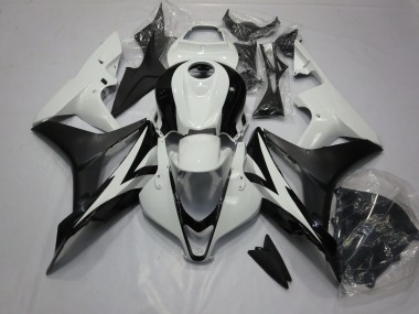Clean Schwarz & Weiß 07-08 Honda CBR600RR Verkleidung
