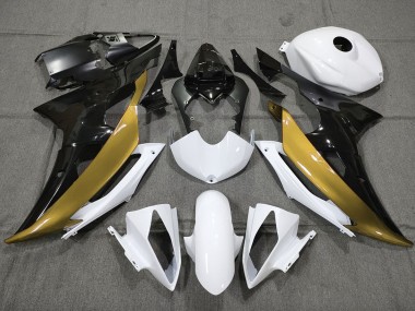Custom Gold Schwarz & Weiß 08-16 Yamaha R6 Verkleidung