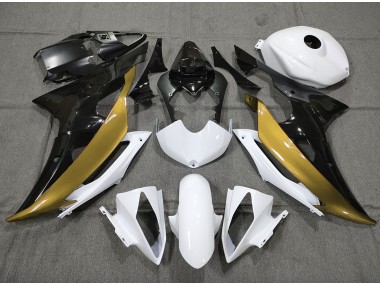Custom Gold Schwarz & Weiß 08-16 Yamaha R6 Verkleidung