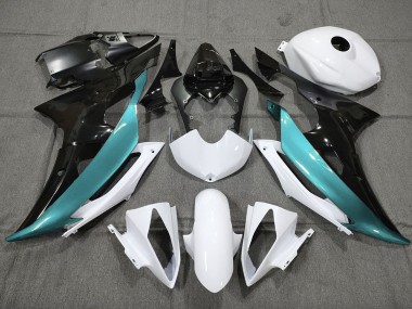 Custom Hellblau Schwarz & Weiß 08-16 Yamaha R6 Verkleidung