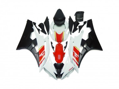 Custom Matt Schwarz & Rot Mit Weiß 06-07 Yamaha R6 Verkleidung
