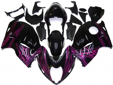Custom Schwarz Gloss Mit Pink 97-07 Suzuki GSXR 1300 Verkleidung