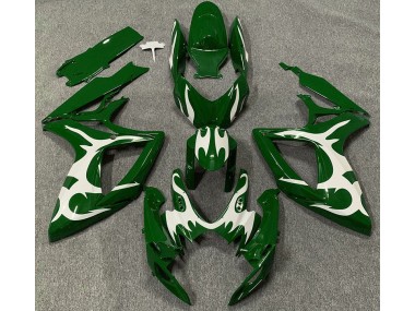 Dunkelgrün & Weiß 06-07 Suzuki GSXR 600-750 Verkleidung