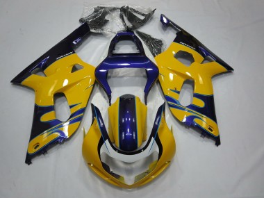 Gelb Blau 01-03 Suzuki GSXR 600-750 Verkleidung