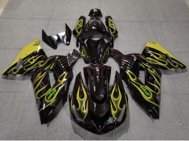Gelb Flamme 06-11 Kawasaki ZX14R Verkleidung