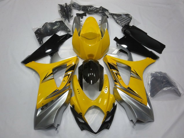Gelb Silber 07-08 Suzuki GSXR 1000 Verkleidung Gelb Silber 07-08 Suzuki GSXR 1000 Verkleidung