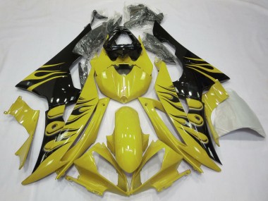 Gelber Flamme-Stil 08-16 Yamaha R6 Verkleidung