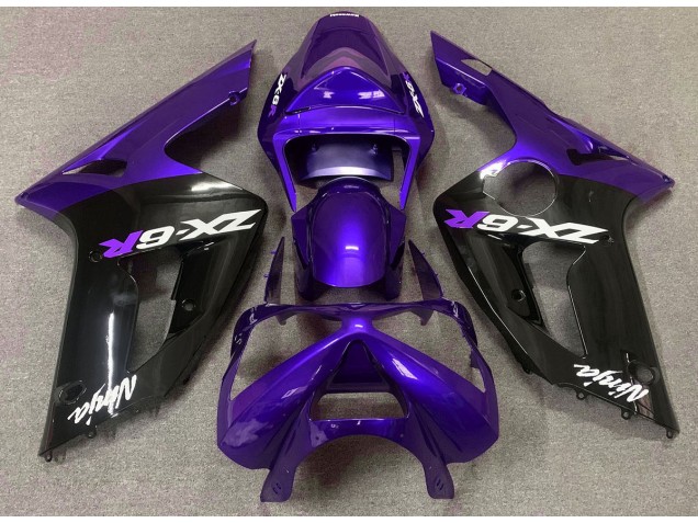 Glanz Lila & Schwarz 03-04 Kawasaki ZX6R Verkleidung Glanz Lila & Schwarz 03-04 Kawasaki ZX6R Verkleidung