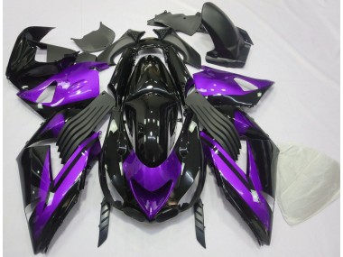 Glanz Lila & Schwarz Schlicht 06-11 Kawasaki ZX14R Verkleidung