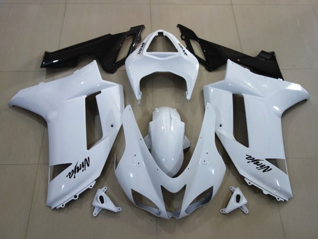 Glänzend Weiß 07-08 Kawasaki ZX6R Verkleidung Glänzend Weiß 07-08 Kawasaki ZX6R Verkleidung