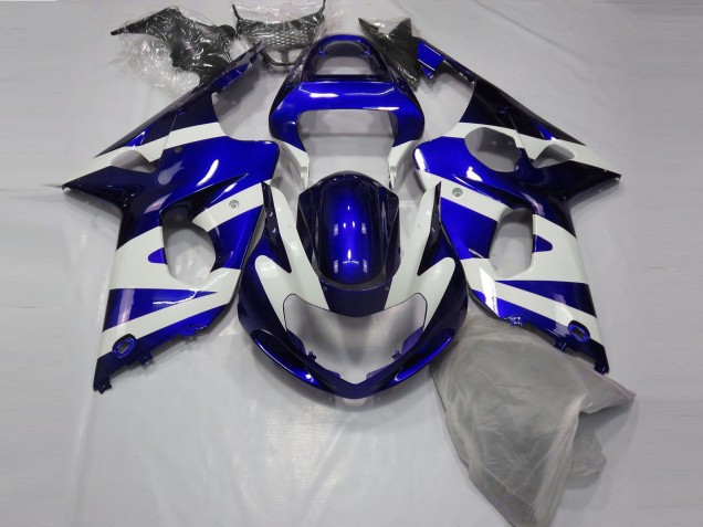 Glänzend Blau & Weiß 00-02 Suzuki GSXR 1000 Verkleidung Glänzend Blau & Weiß 00-02 Suzuki GSXR 1000 Verkleidung