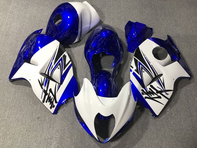 Glänzend Weiß & Blau 97-07 Suzuki GSXR 1300 Verkleidung Glänzend Weiß & Blau 97-07 Suzuki GSXR 1300 Verkleidung