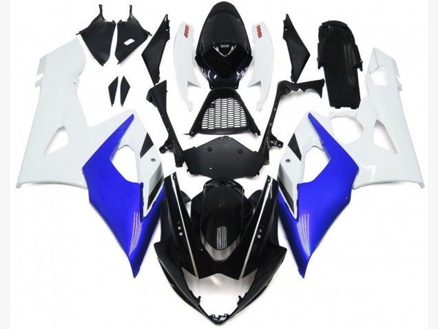 Glänzend Blau & Glänzend Weiß 05-06 Suzuki GSXR 1000 Verkleidung Glänzend Blau & Glänzend Weiß 05-06 Suzuki GSXR 1000 Verkleidung