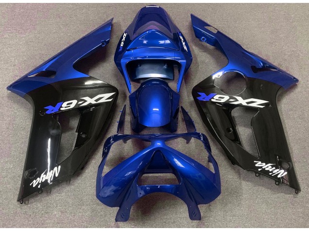 Glänzend Blau & Schwarz 03-04 Kawasaki ZX6R Verkleidung Glänzend Blau & Schwarz 03-04 Kawasaki ZX6R Verkleidung