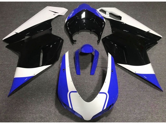 Glänzend Blau Weiß & Schwarz 07-14 Ducati 848 1098 1198 Verkleidung Glänzend Blau Weiß & Schwarz 07-14 Ducati 848 1098 1198 Verkleidung