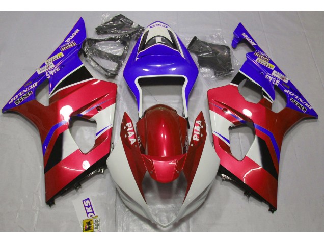 Glänzend Candy Red & Blau 03-04 Suzuki GSXR 1000 Verkleidung Glänzend Candy Red & Blau 03-04 Suzuki GSXR 1000 Verkleidung
