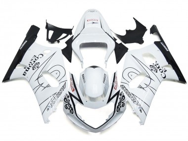 Glänzend Weiß Corona & Schwarz 01-03 Suzuki GSXR 600-750 Verkleidung
