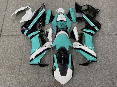 Glänzend Cyan Weiß & Schwarz 17-23 Honda CBR1000RR Verkleidung