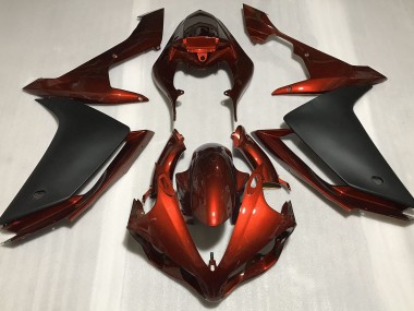 Glänzend Dunkelorange & Schwarz 07-08 Yamaha R1 Verkleidung