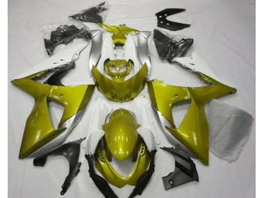 Glänzend Gelb & Weiß 09-16 Suzuki GSXR 1000 Verkleidung