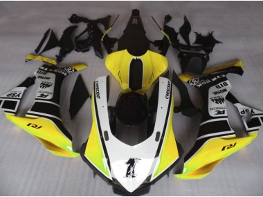 Glänzend Gelb & Weiß 15-19 Yamaha R1 Verkleidung