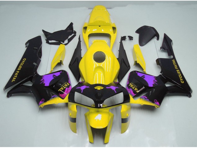 Glänzend Gelb & Lila Mit Spritzern 05-06 Honda CBR600RR Verkleidung Glänzend Gelb & Lila Mit Spritzern 05-06 Honda CBR600RR Verkleidung