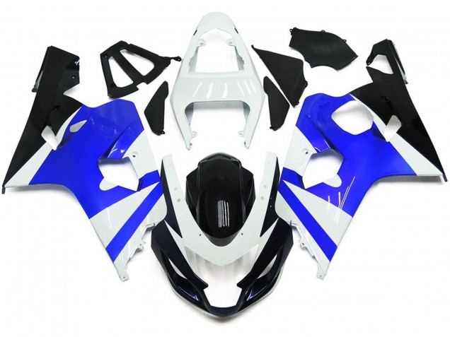 Glänzend Weiß & Glänzend Blau 04-05 Suzuki GSXR 600-750 Verkleidung Glänzend Weiß & Glänzend Blau 04-05 Suzuki GSXR 600-750 Verkleidung