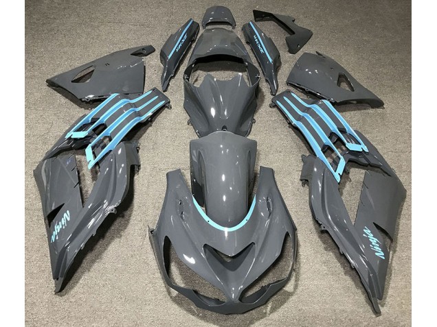 Glänzend Grau & Hellblau 12-21 Kawasaki ZX14R Verkleidung Glänzend Grau & Hellblau 12-21 Kawasaki ZX14R Verkleidung