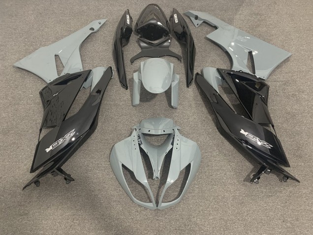Glänzend Grau & Schwarz 09-12 Kawasaki ZX6R Verkleidung Glänzend Grau & Schwarz 09-12 Kawasaki ZX6R Verkleidung